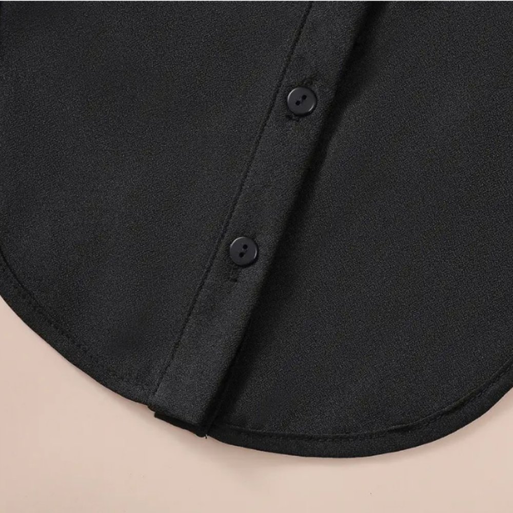 HP👌Black Chiffon False Collar Lace Leaf Embroidery - Picture 5 of 6